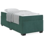 vidaXL Cadru de pat cu saltea Verde închis 80 x 200 cm Catifea