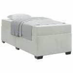 vidaXL Cadru de pat cu saltea Gri deschis 90 x 190 cm Catifea