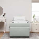 vidaXL Cadru de pat cu saltea Gri deschis 90 x 190 cm Catifea