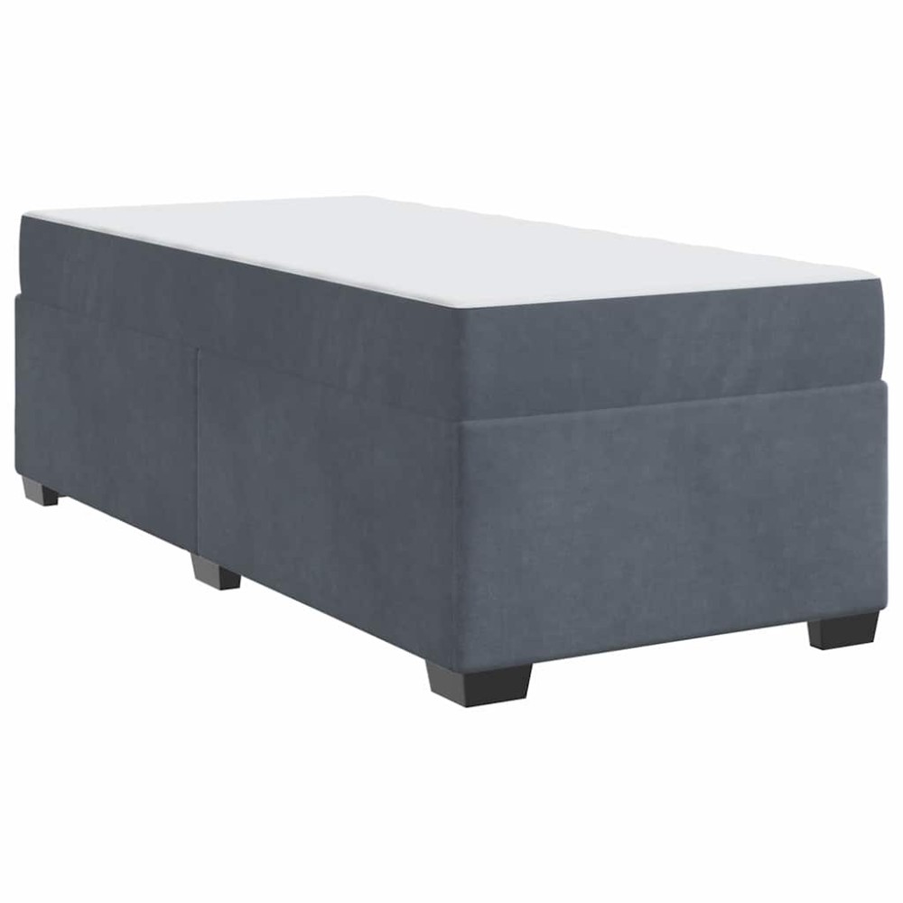 vidaXL Cadru de pat cu saltea cu saltea Gri închis 90 x 190 cm Catifea