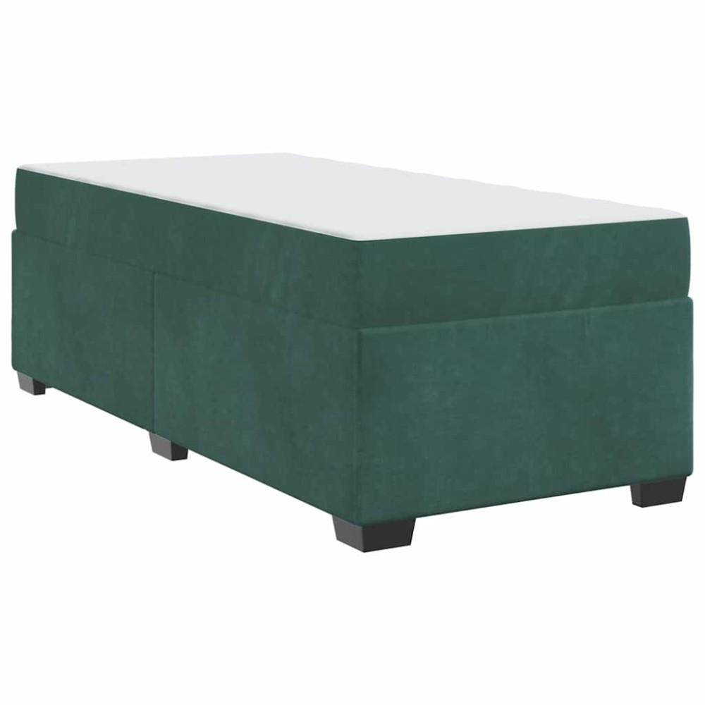 vidaXL Cadru de pat cu saltea Verde închis 90 x 190 cm Catifea