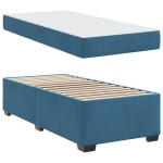 vidaXL Cadru de pat cu saltea Albastru închis 90 x 190 cm Catifea