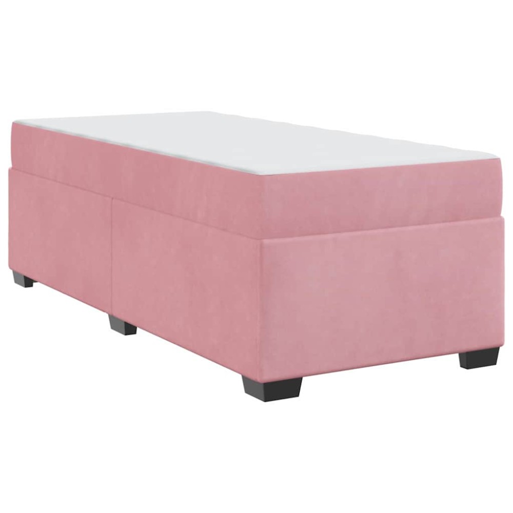 vidaXL Cadru de pat cu saltea cu saltea Roz 90 x 190 cm Catifea