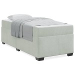 vidaXL Cadru de pat cu saltea Gri deschis 90 x 200 cm Catifea