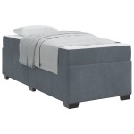 vidaXL Cadru de pat cu saltea cu saltea Gri închis 90 x 200 cm Catifea