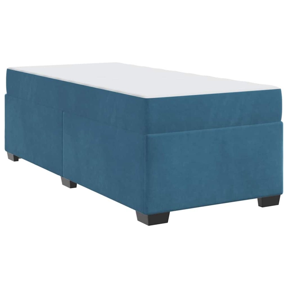 vidaXL Cadru de pat cu saltea Albastru închis 90 x 200 cm Catifea