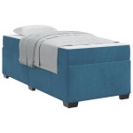 vidaXL Cadru de pat cu saltea Albastru închis 90 x 200 cm Catifea