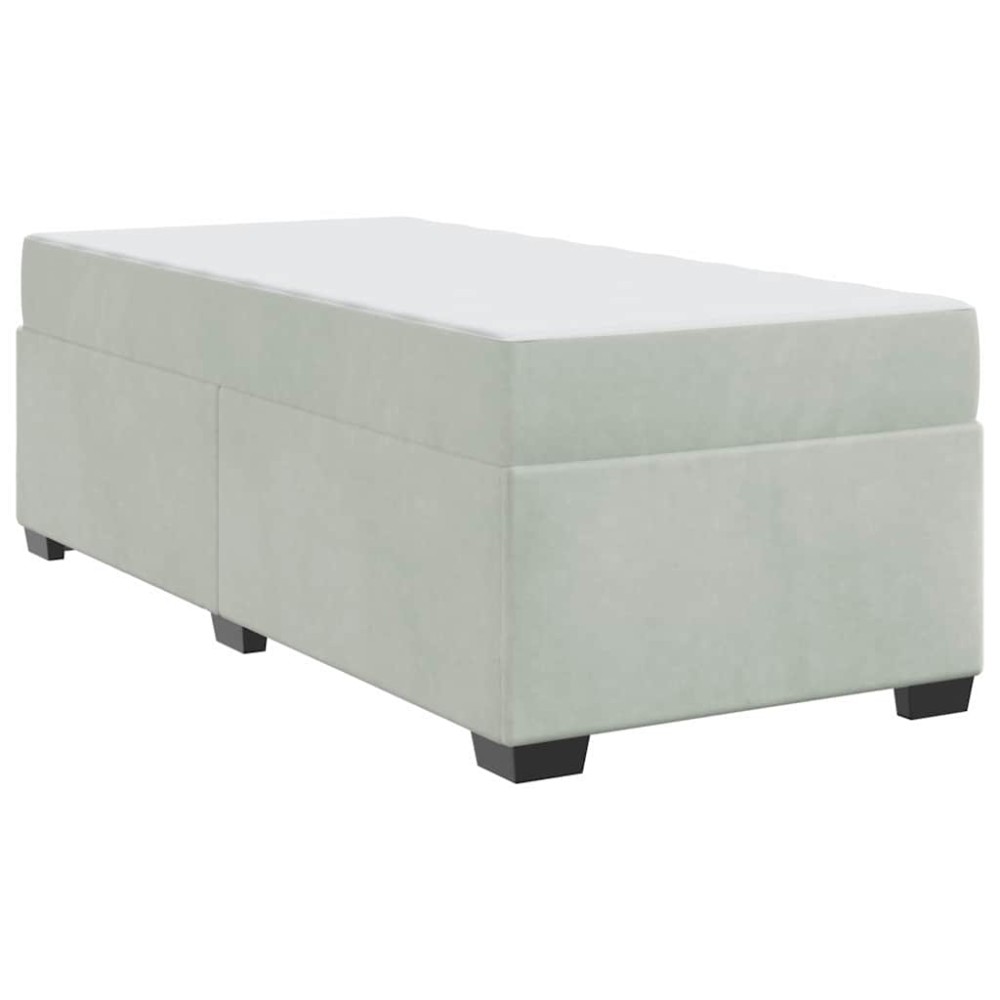 vidaXL Cadru de pat cu saltea Gri deschis 100 x 200 cm Catifea