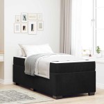 vidaXL Cadru de pat cu saltea cu saltea Negru 100 x 200 cm Catifea