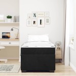 vidaXL Cadru de pat cu saltea cu saltea Negru 100 x 200 cm Catifea