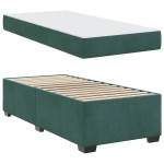 vidaXL Cadru de pat cu saltea Verde închis 100 x 200 cm Catifea