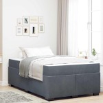 vidaXL Cadru de pat cu saltea Gri închis 120 x 190 cm Catifea