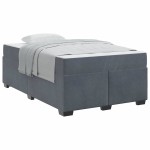 vidaXL Cadru de pat cu saltea Gri închis 120 x 190 cm Catifea