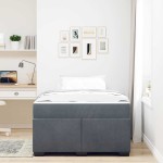 vidaXL Cadru de pat cu saltea Gri închis 120 x 190 cm Catifea