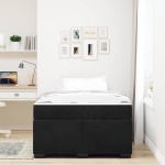 vidaXL Cadru de pat cu saltea cu saltea Negru 120 x 190 cm Catifea