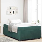 vidaXL Cadru de pat cu saltea Verde închis 120 x 190 cm Catifea