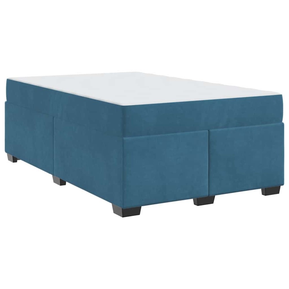 vidaXL Cadru de pat cu saltea Albastru închis 120 x 190 cm Catifea