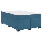 vidaXL Cadru de pat cu saltea Albastru închis 120 x 190 cm Catifea