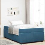 vidaXL Cadru de pat cu saltea Albastru închis 120 x 190 cm Catifea