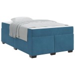 vidaXL Cadru de pat cu saltea Albastru închis 120 x 190 cm Catifea
