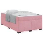 vidaXL Cadru de pat cu saltea cu saltea Roz 120 x 190 cm Catifea