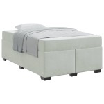 vidaXL Cadru de pat cu saltea Gri deschis 120 x 200 cm Catifea