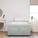 vidaXL Cadru de pat cu saltea Gri deschis 120 x 200 cm Catifea