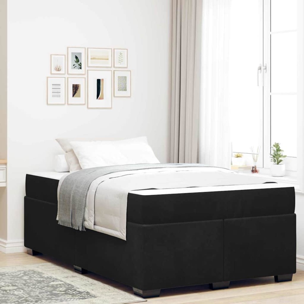 vidaXL Cadru de pat cu saltea cu saltea Negru 120 x 200 cm Catifea