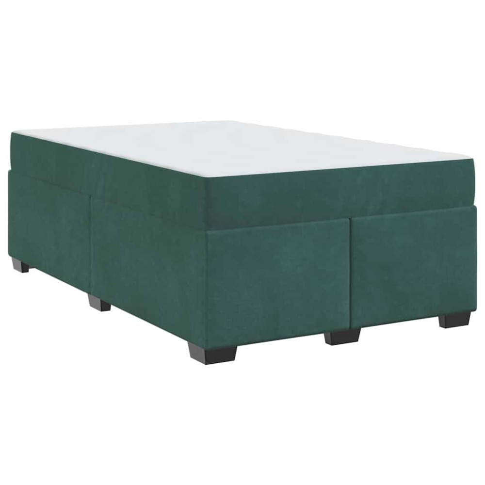 vidaXL Cadru de pat cu saltea Verde închis 120 x 200 cm Catifea