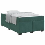 vidaXL Cadru de pat cu saltea Verde închis 120 x 200 cm Catifea