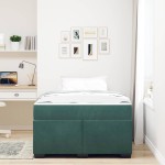 vidaXL Cadru de pat cu saltea Verde închis 120 x 200 cm Catifea