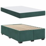vidaXL Cadru de pat cu saltea Verde închis 120 x 200 cm Catifea