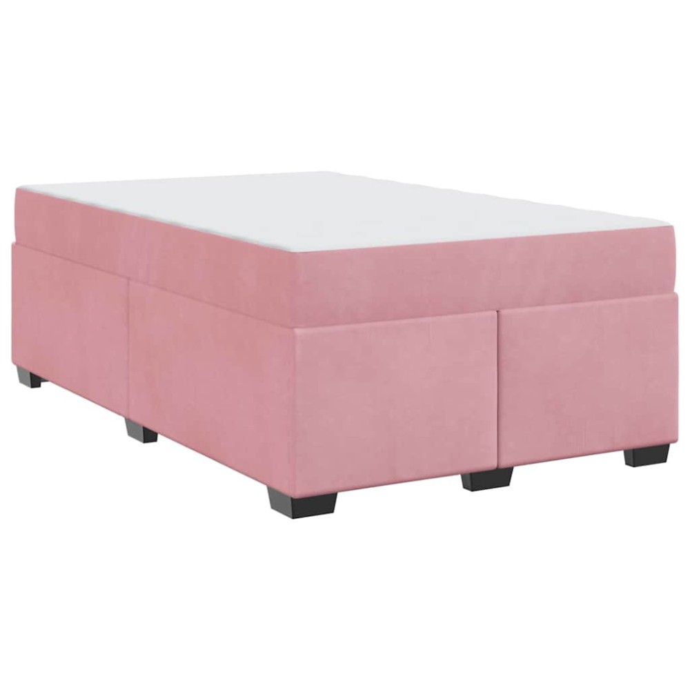 vidaXL Cadru de pat cu saltea cu saltea Roz 120 x 200 cm Catifea
