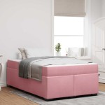 vidaXL Cadru de pat cu saltea cu saltea Roz 120 x 200 cm Catifea