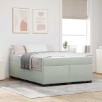 vidaXL Cadru de pat cu saltea Gri deschis 140 x 200 cm Catifea