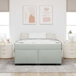 vidaXL Cadru de pat cu saltea Gri deschis 140 x 200 cm Catifea