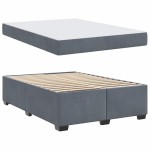 vidaXL Cadru de pat cu saltea Gri închis 140 x 200 cm Catifea