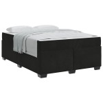 vidaXL Cadru de pat cu saltea cu saltea Negru 140 x 200 cm Catifea