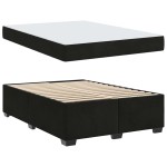 vidaXL Cadru de pat cu saltea cu saltea Negru 140 x 200 cm Catifea