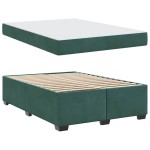 vidaXL Cadru de pat cu saltea Verde închis 140 x 200 cm Catifea