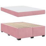 vidaXL Cadru de pat cu saltea cu saltea Roz 140 x 200 cm Catifea