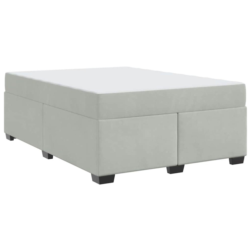 vidaXL Cadru de pat cu saltea Gri deschis 160 x 200 cm Catifea