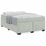 vidaXL Cadru de pat cu saltea Gri deschis 160 x 200 cm Catifea