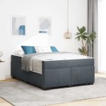 vidaXL Cadru de pat cu saltea Gri închis 160 x 200 cm Catifea