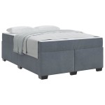 vidaXL Cadru de pat cu saltea Gri închis 160 x 200 cm Catifea