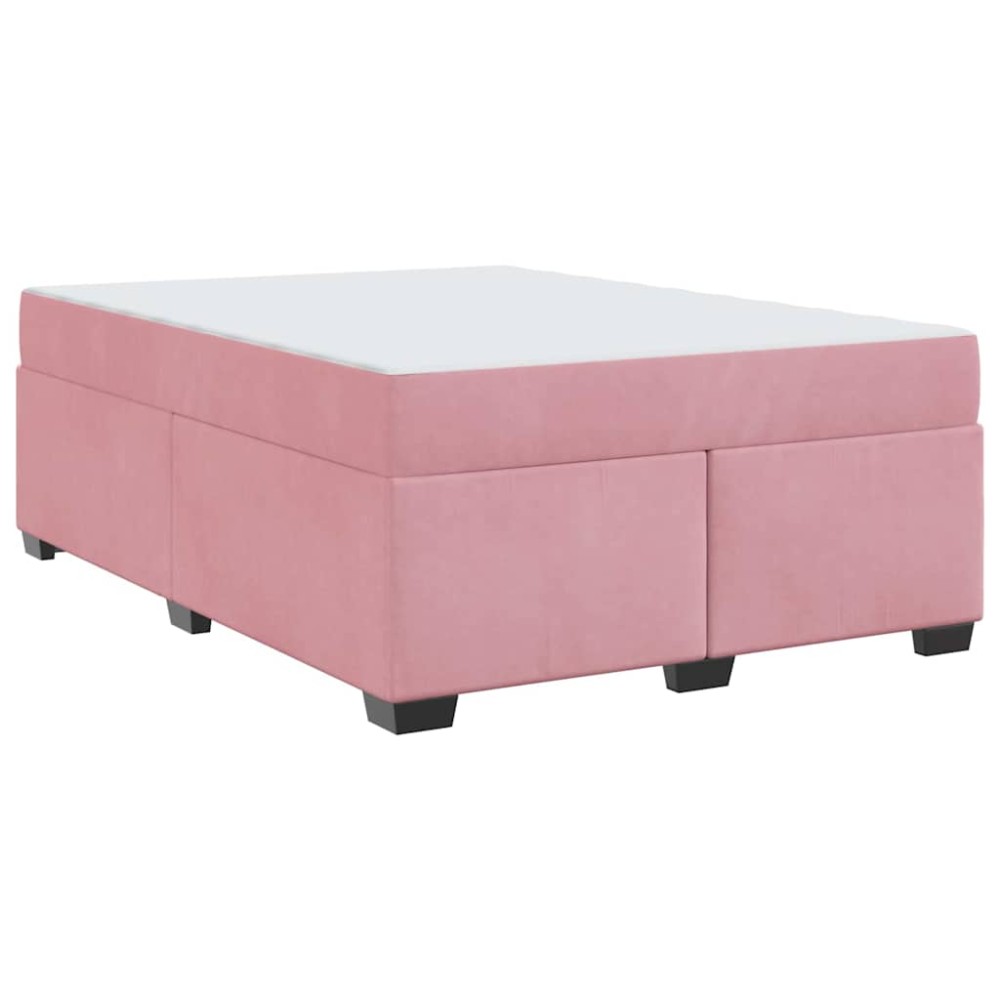 vidaXL Cadru de pat cu saltea cu saltea Roz 160 x 200 cm Catifea