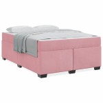 vidaXL Cadru de pat cu saltea cu saltea Roz 160 x 200 cm Catifea