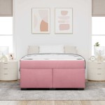 vidaXL Cadru de pat cu saltea cu saltea Roz 160 x 200 cm Catifea