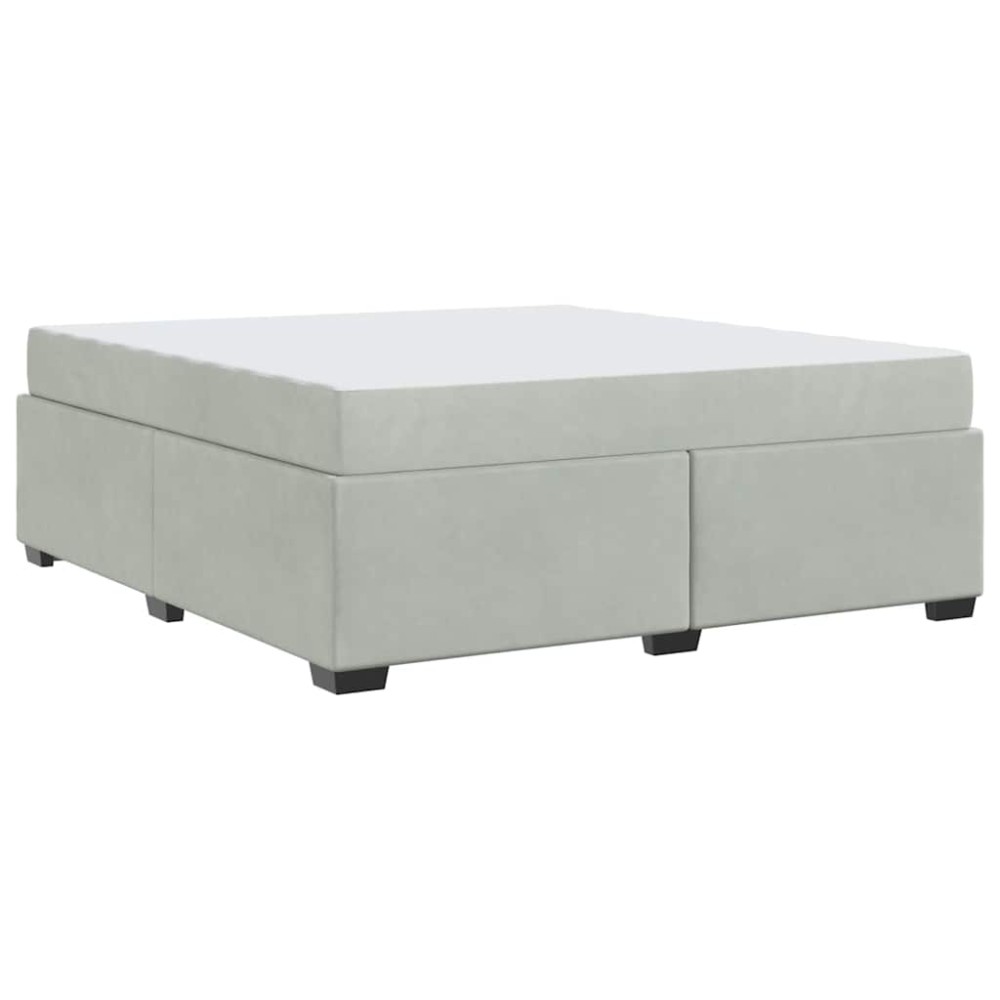 vidaXL Cadru de pat cu saltea Gri deschis 180 x 200 cm Catifea