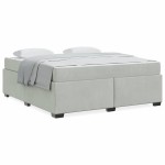 vidaXL Cadru de pat cu saltea Gri deschis 180 x 200 cm Catifea